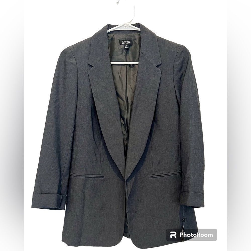 JONES NEW YORK WOMENS Blazer jacket Gray size XS - Picture 4 of 10